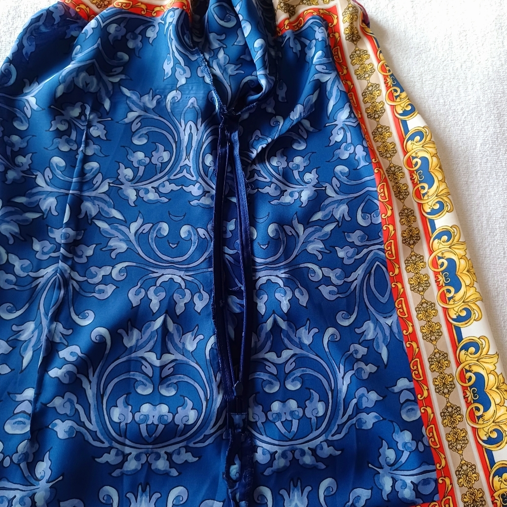 CACHE Blue & Red Blouse with Chains, size S - Picture 14 of 16